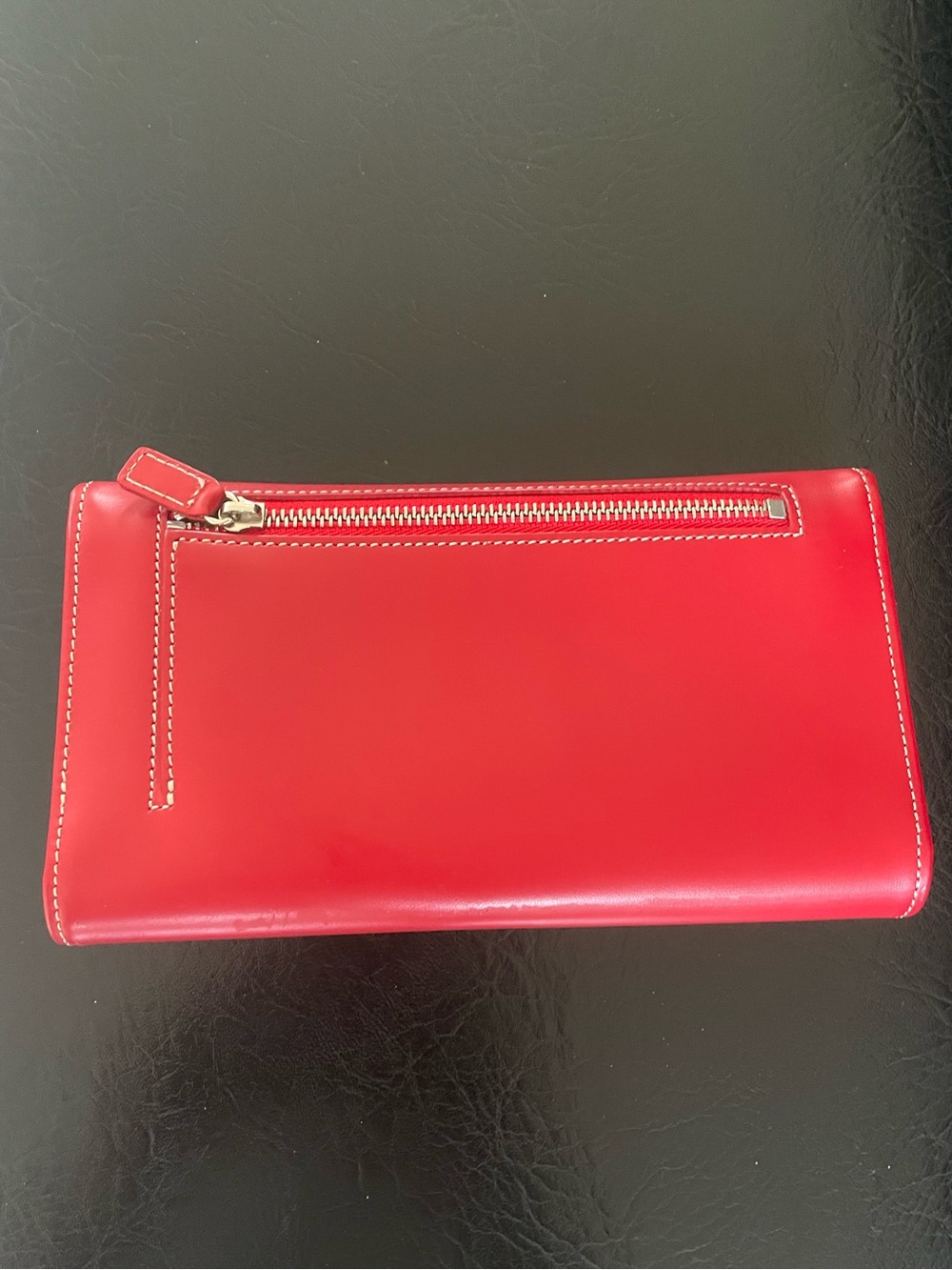 Dooney & Bourke Bright Red Leather Flap Wallet - Picture 2 of 15